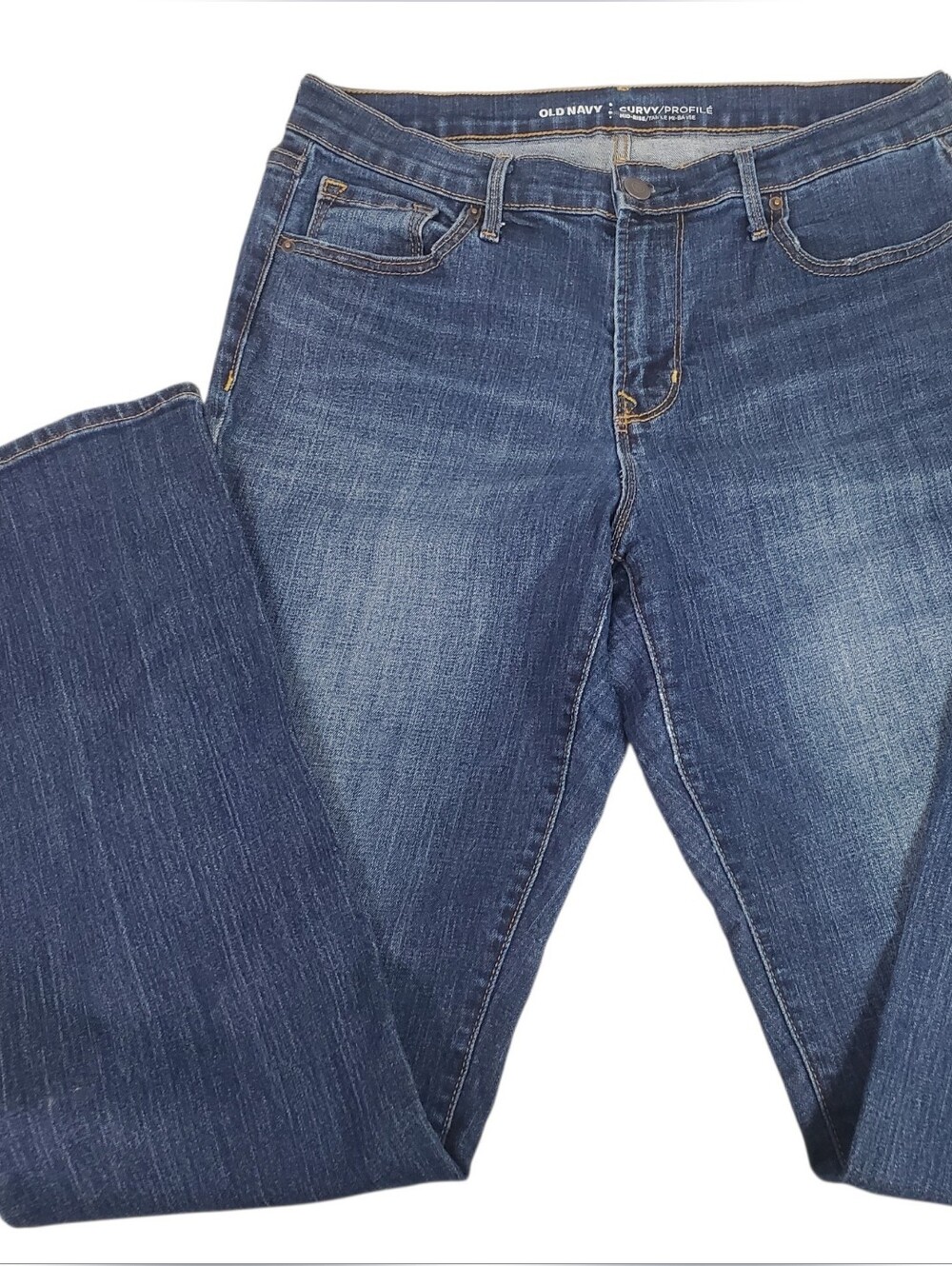 Jeans Denim Classic Mid Rise Curvy Dark Wash Preppy